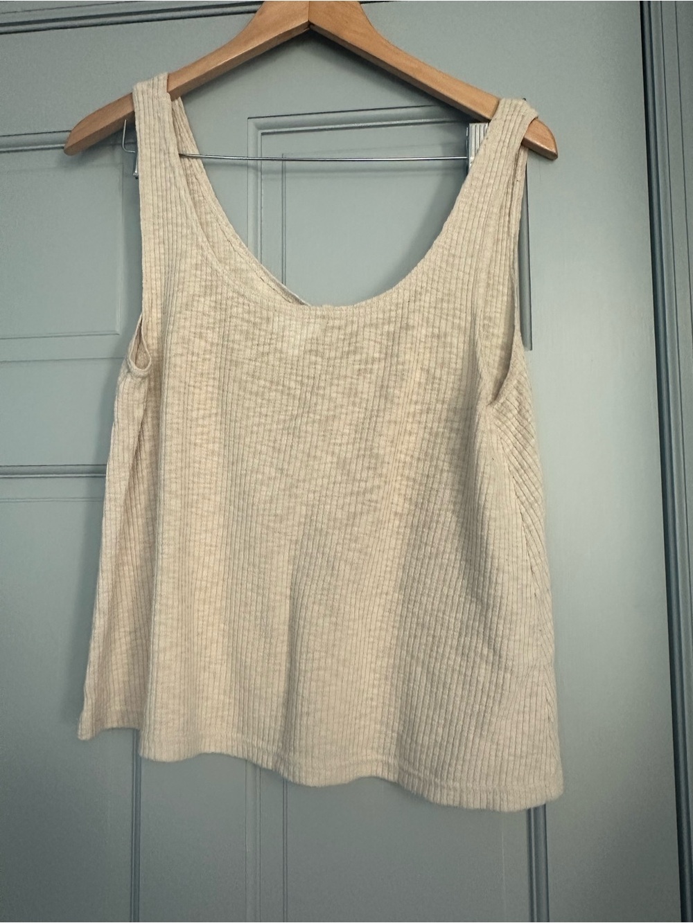 Women’s Beige Ribbed Pajama Set - Picture 4 of 6